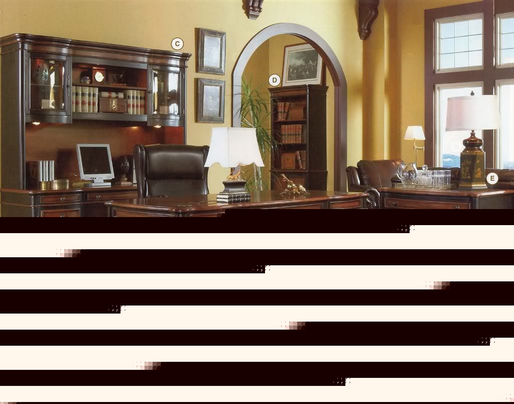New 5 pc executive desk wood table file bookcase hutch 