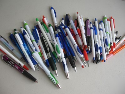 New lot 50 advertising misprints ballpoint click pens