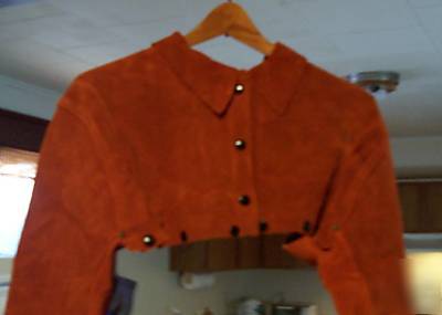 Short vintage leather welding jacket without bib (sml) 
