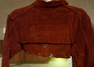 Short vintage leather welding jacket without bib (sml) 