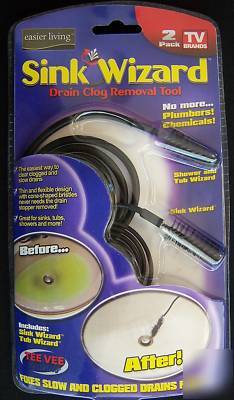 Sink wizard - drain hair removal tool - as seen on tv