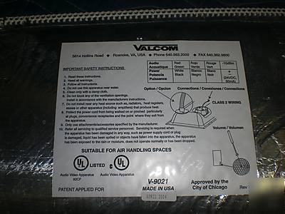 Valcom v-9021 drop ceiling speaker kit