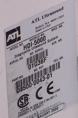Atl hdi 5000 ultrasound machine full shared service