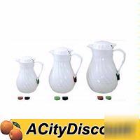 1DZ 42OZ white swirl carafe teapots insulated servers