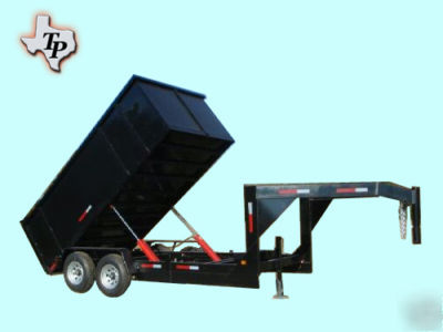 2010 texas pride 7X14 gooseneck dump trailer 14K gvwr