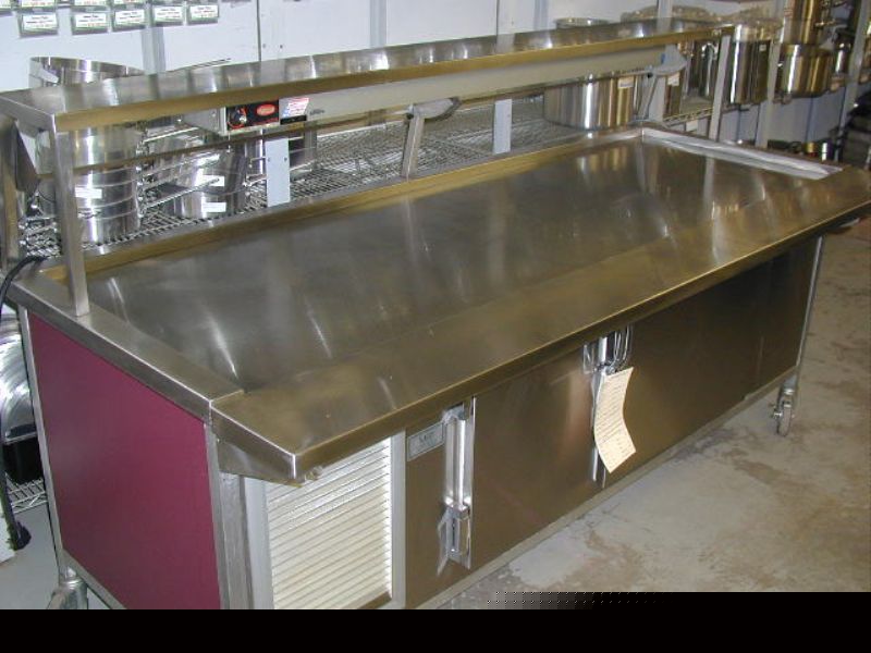 Atlas stainless steel worktop with a refrigerated base