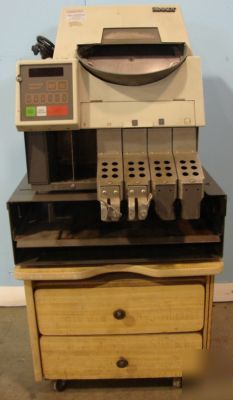Brandt/bruns 955/957 coin counter on two drawer cart