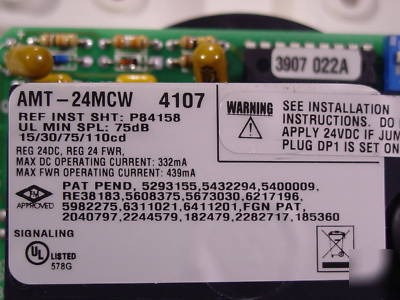 Copper wheelock amt-24MCW-nw multitone signalw/strobe 