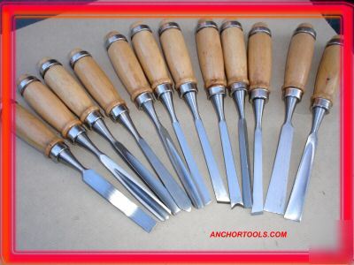 12 pc wood carving chisel set carve woodworker tools 