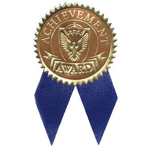 Achievement seal w/ribbons 4 pcs