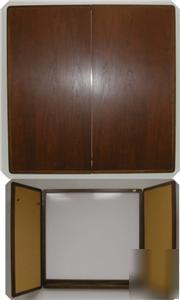 Beautiful walnut real wood conference room white cork 