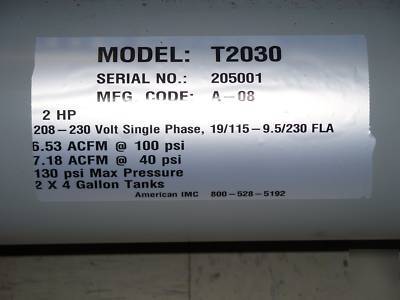 Belaire portable air compressor made by cp compressors