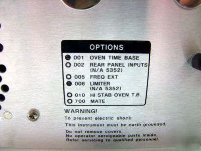 Hp agilent 5350B - cw microwave counter: opt. 001 & 006