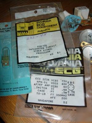 LOT3 vintage phillips rca genuine parts in retail pack
