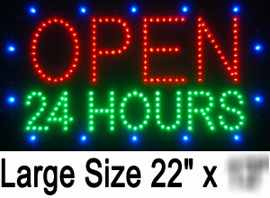 Led window sign animated motion open 24 hours neon sign