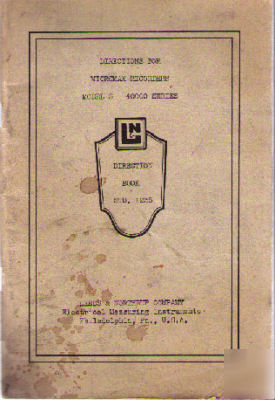 Leeds northrup manual micromax recorder s 40000 series