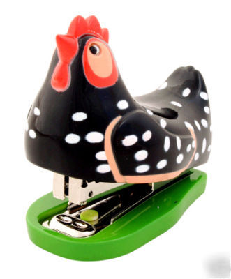 Mini black-white chicken stapler for home or office