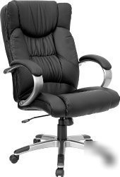 New black leather high back executive office chair