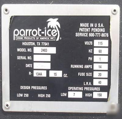 Used parrot ice dual hopper frozen drink machine 2403