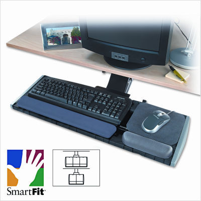 Adjustable keyboard platform w smartfit system, black