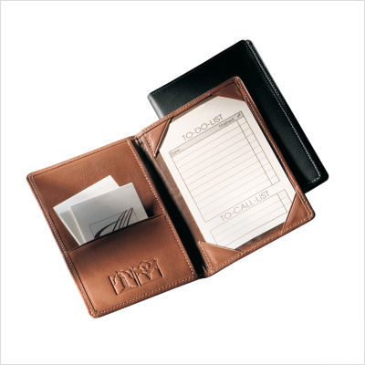 Foldover note jotter tan florentine napa leather