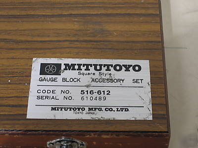 Mitutoyo gauge block accessory set 516-612 