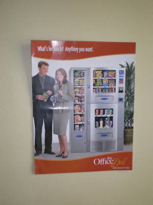 Office deli vending machine for beverages and snacks