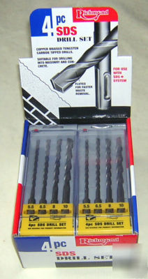 Richmond 4 pc sds drill bit 5.5,6.5,8,10MM case 160MM 