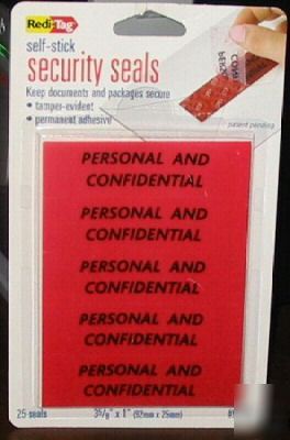 Self stick security seals reditag personal confidential