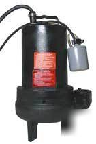 Submersible sewage pump, 1-1/2 hp, 1 phase
