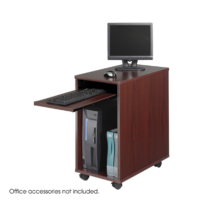 Safco picco desk side mini mobile workstation mahogany