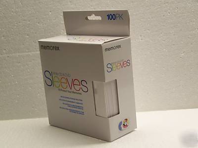 Memorex cd/dvd sleeves pk of 100 white