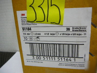3M green corps grinding wheels 36 grade 4-1/2
