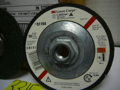 3M green corps grinding wheels 36 grade 4-1/2