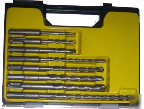 8PC sds plus masonry power tool drill bits set in case