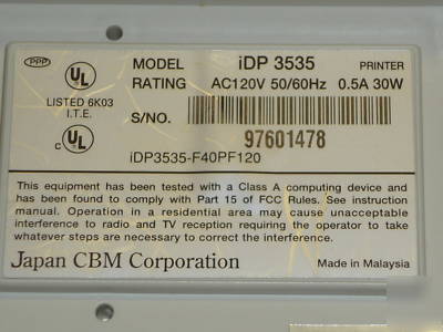 Citizen idp 3535 pos printer, impact