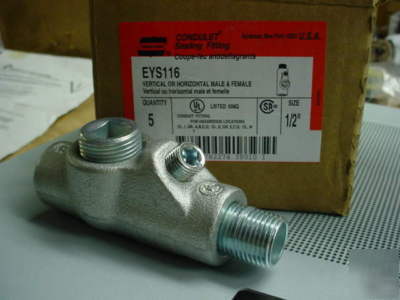 New 5 hazardous proof crouse hinds EYS116 condulet 1/2