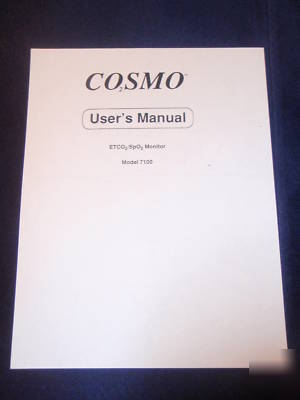 Novametrix cosmo ETCO2/SPO2 monitor complete