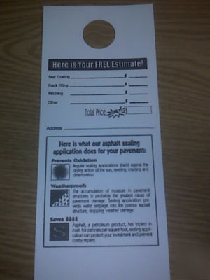 Sealcoating sealcoat asphalt sealing door hanger