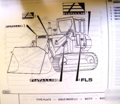14 - fiat allis crawler/excavator parts book catalog