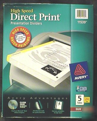 Avery #11539 presentation divider tab laser print