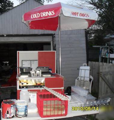 Hot dog cart & supplies