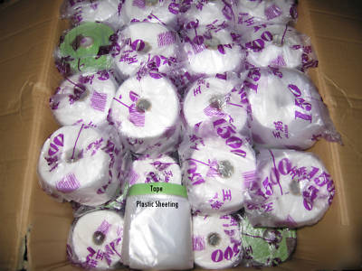 Lot of 36, tape with plastic sheeting attached 