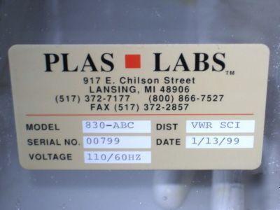 Plas-labs compact glove box analytical balance chamber