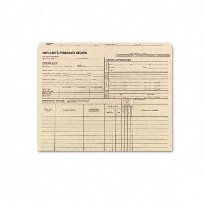 Employee record jackets 11 pt. manila, 100/bx