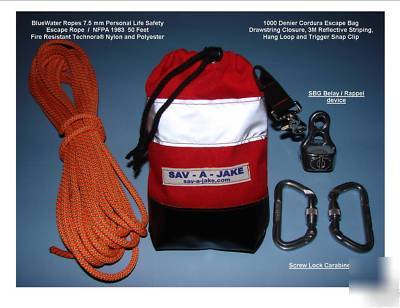 Firefighter 50 ft. nfpa escape/bailout pack sav-a-jake