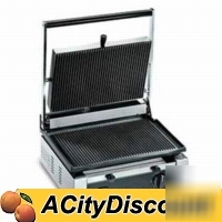 Fma commercial 10X14 panini sandwich press grill ribbed