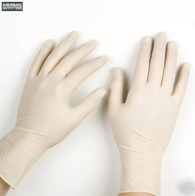 100 x powdered extra strong disposable latex gloves sm