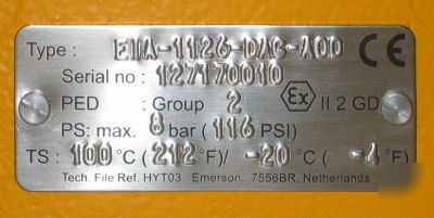 New emerson hytork 1126 pneumatic actuator, 
