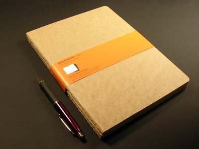Pack of 3 kraft moleskine cahier xl ruled notebooks
